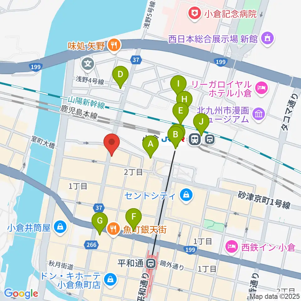 小倉FUSE周辺のコンビニエンスストア一覧地図