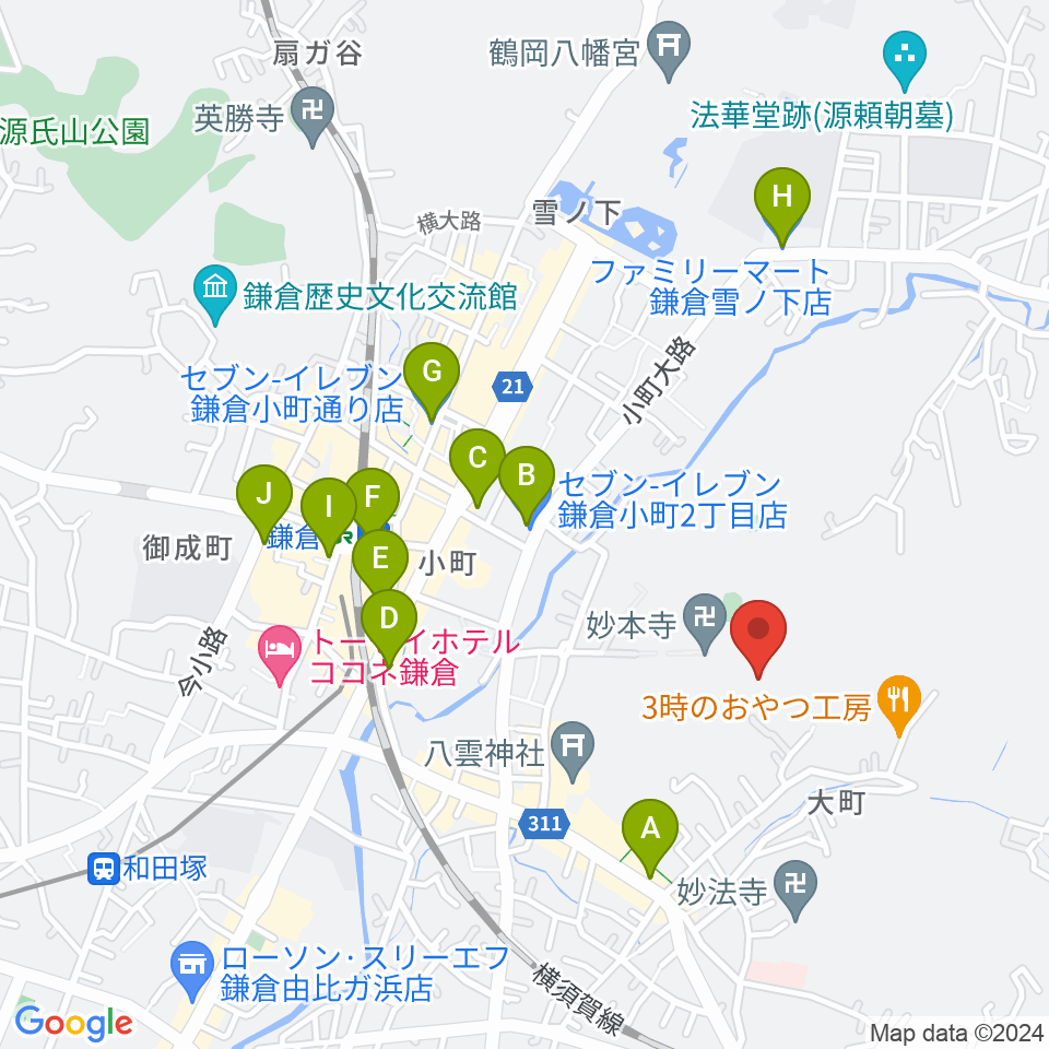 SIFレコーディングスタジオ周辺のコンビニエンスストア一覧地図