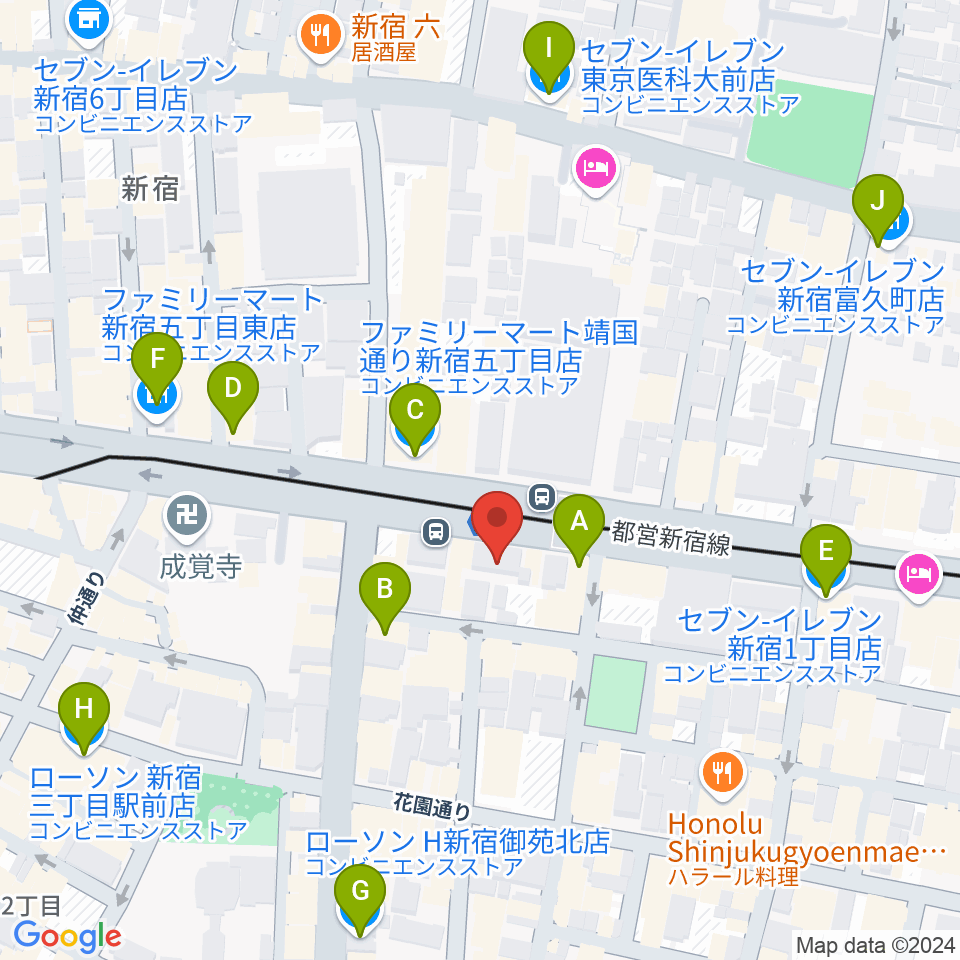 新宿WildSideTokyo周辺のコンビニエンスストア一覧地図