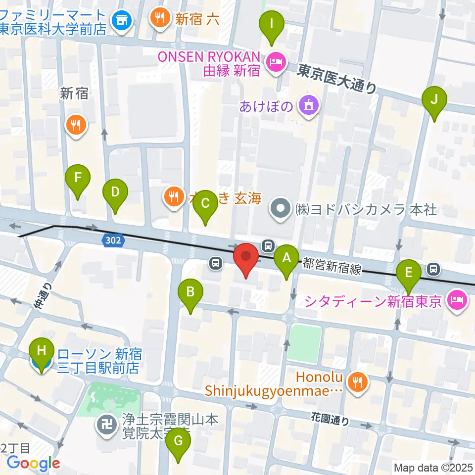 新宿WildSideTokyo周辺のコンビニエンスストア一覧地図