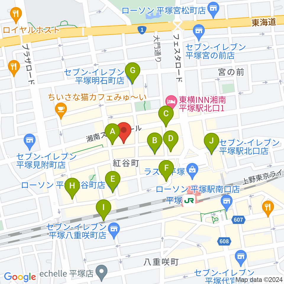 パプリカミュージックスタジオ周辺のコンビニエンスストア一覧地図