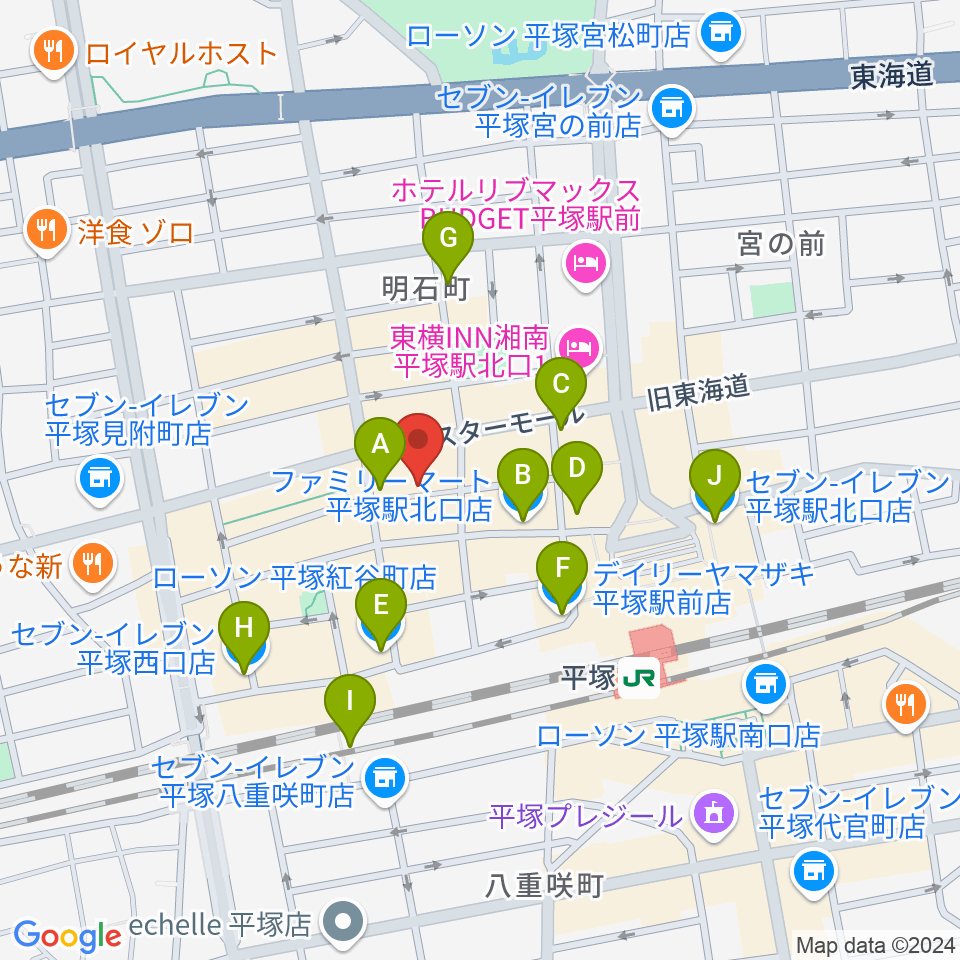 パプリカミュージックスタジオ周辺のコンビニエンスストア一覧地図