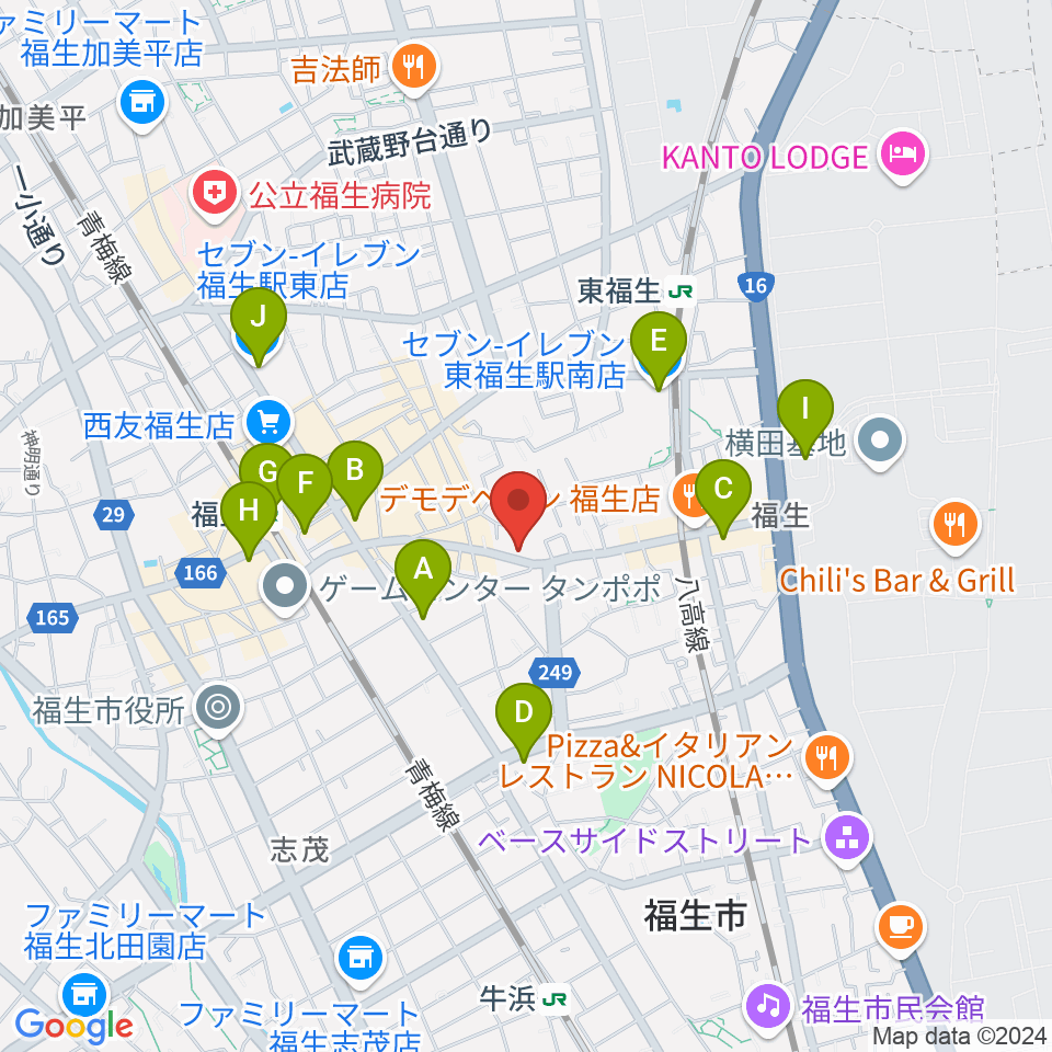 楽器工房キャットロック周辺のコンビニエンスストア一覧地図