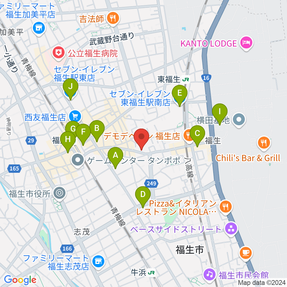 楽器工房キャットロック周辺のコンビニエンスストア一覧地図