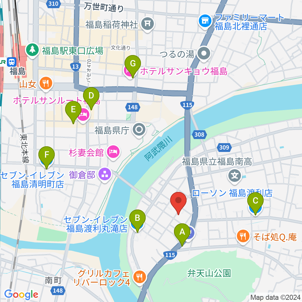 レコーディングスタジオ・スイッチ周辺のコンビニエンスストア一覧地図