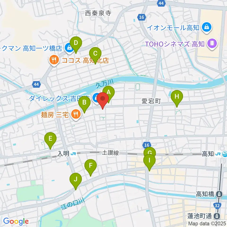 高知キャラバンサライ周辺のコンビニエンスストア一覧地図