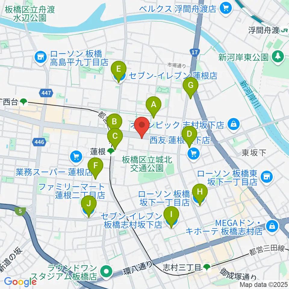 エアーサウンドスタジオ周辺のコンビニエンスストア一覧地図