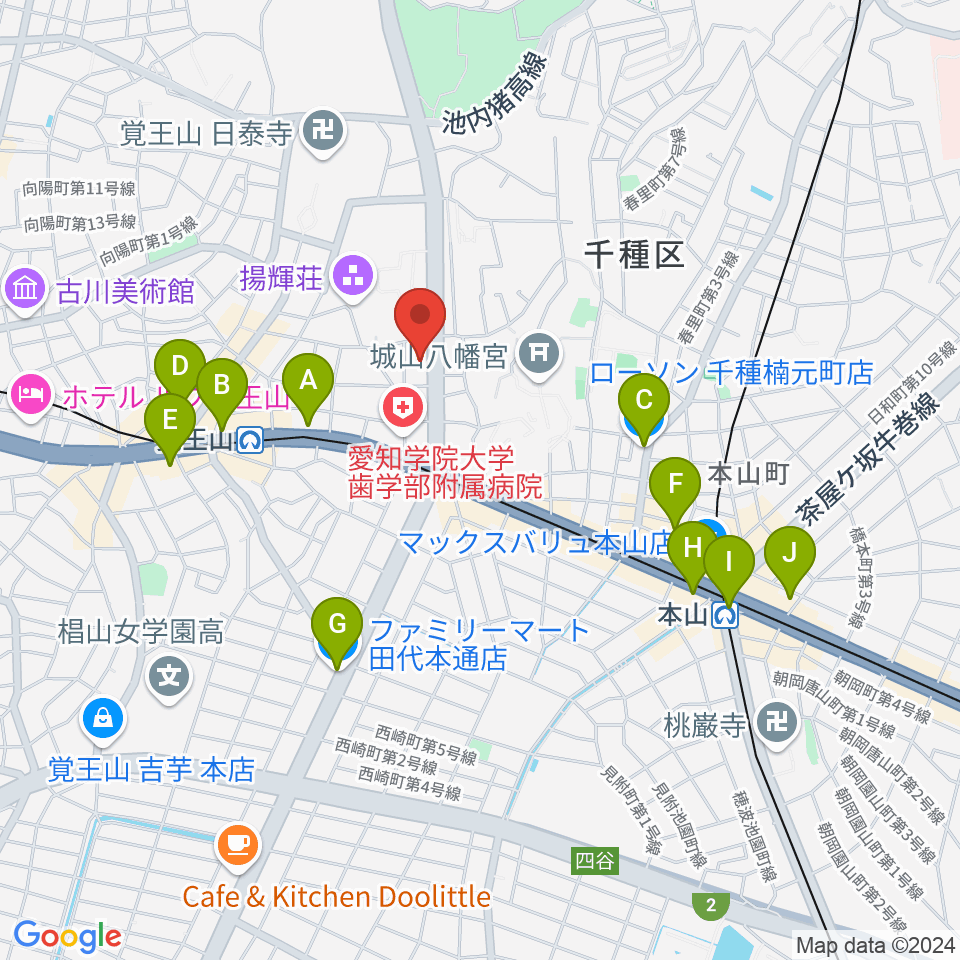 名古屋こども歌劇団周辺のコンビニエンスストア一覧地図