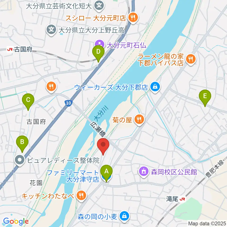 大分studio AFRO周辺のコンビニエンスストア一覧地図