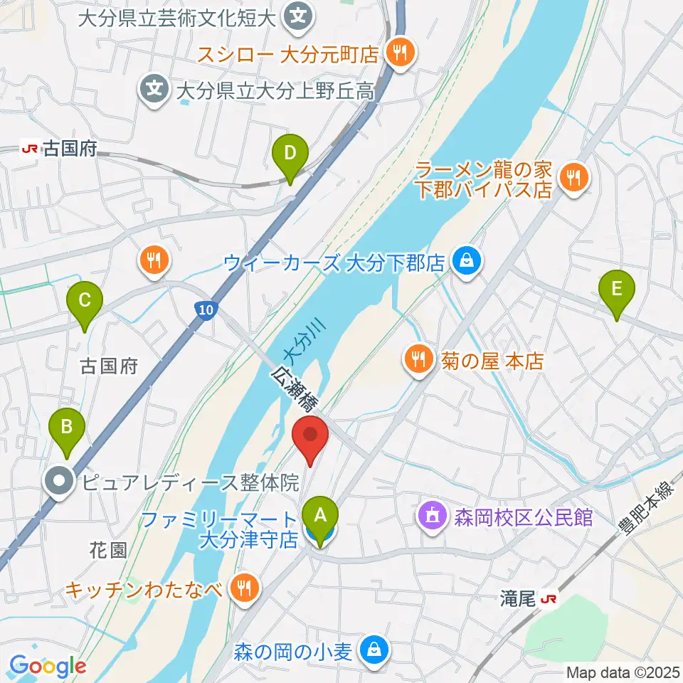 大分studio AFRO周辺のコンビニエンスストア一覧地図