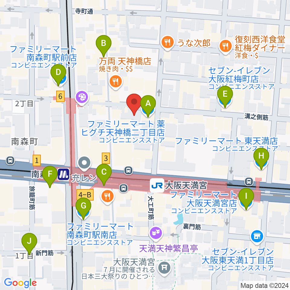 ブランチスタジオ周辺のコンビニエンスストア一覧地図