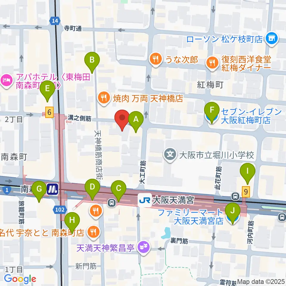 ブランチスタジオ周辺のコンビニエンスストア一覧地図