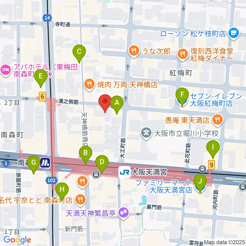 ブランチスタジオ周辺のコンビニエンスストア一覧地図