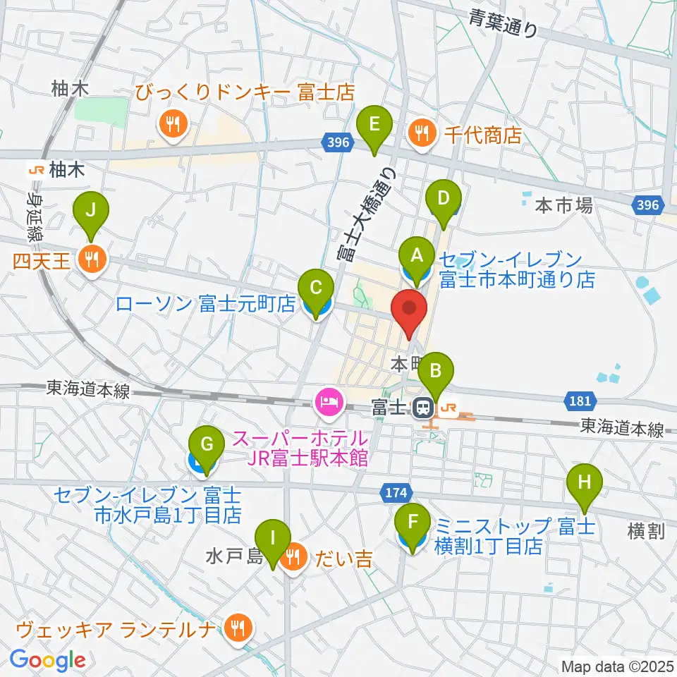 文化屋楽器店 ギターの杜周辺のコンビニエンスストア一覧地図