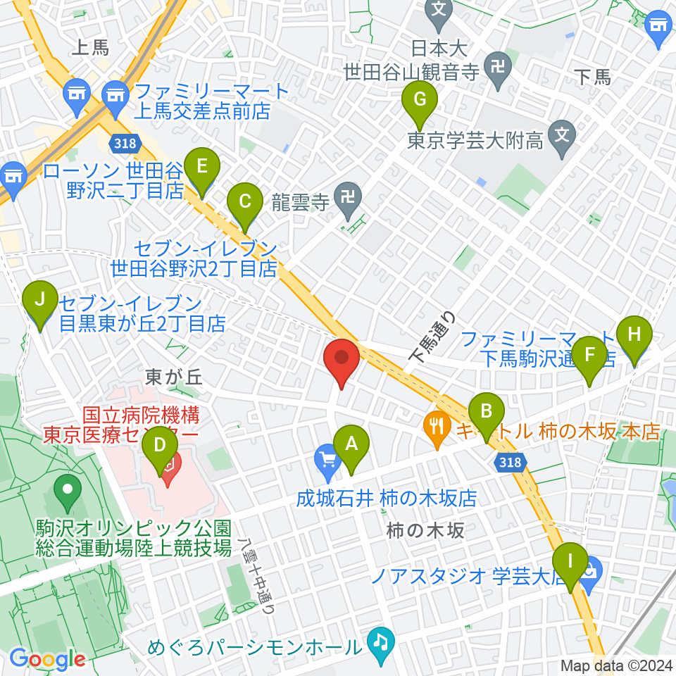 スタジオサーカス周辺のコンビニエンスストア一覧地図