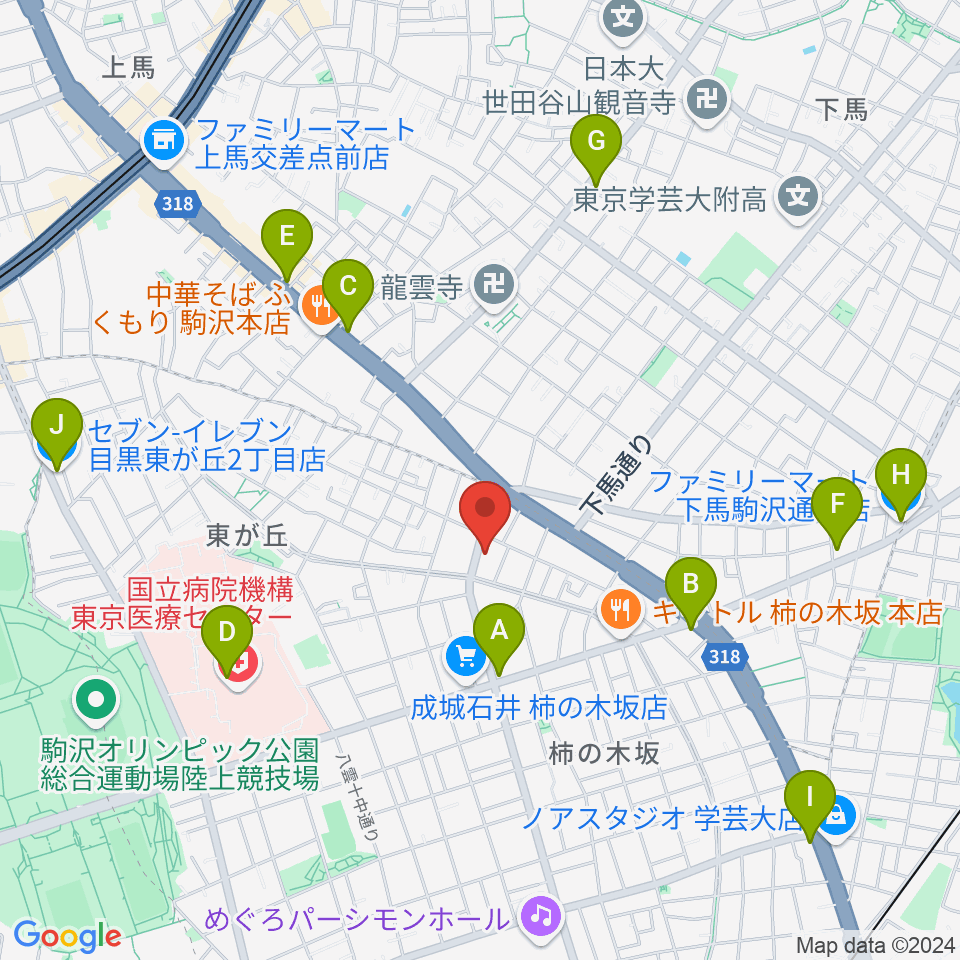 スタジオサーカス周辺のコンビニエンスストア一覧地図