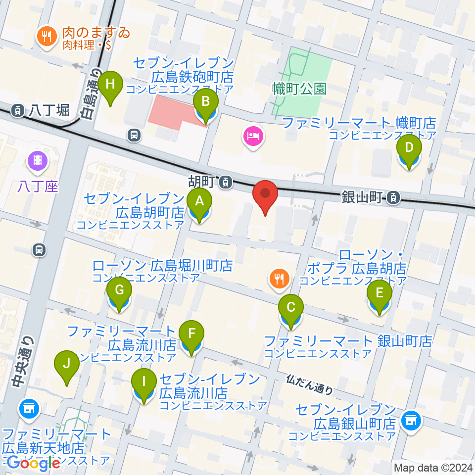 JM music Vocal School 広島周辺のコンビニエンスストア一覧地図