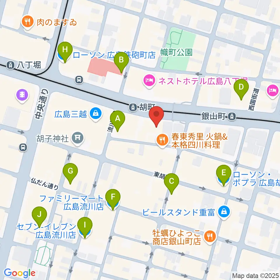 JM music Vocal School 広島周辺のコンビニエンスストア一覧地図