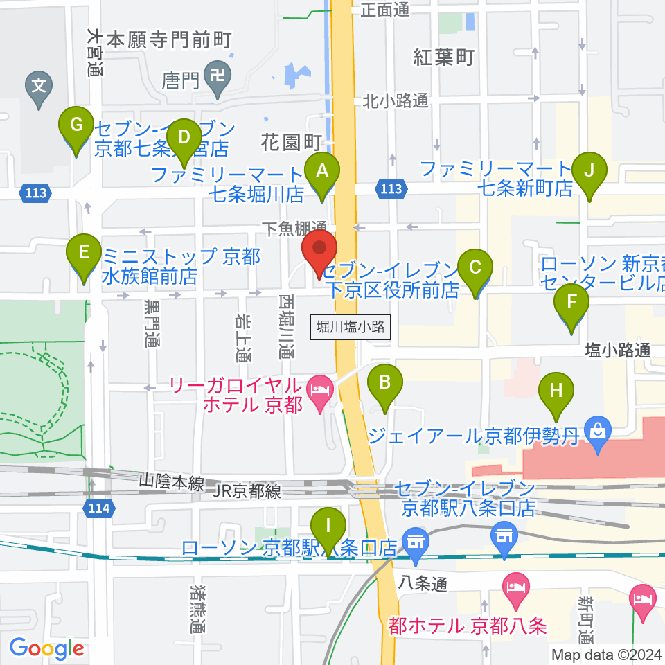 コントラバス工房 角本周辺のコンビニエンスストア一覧地図