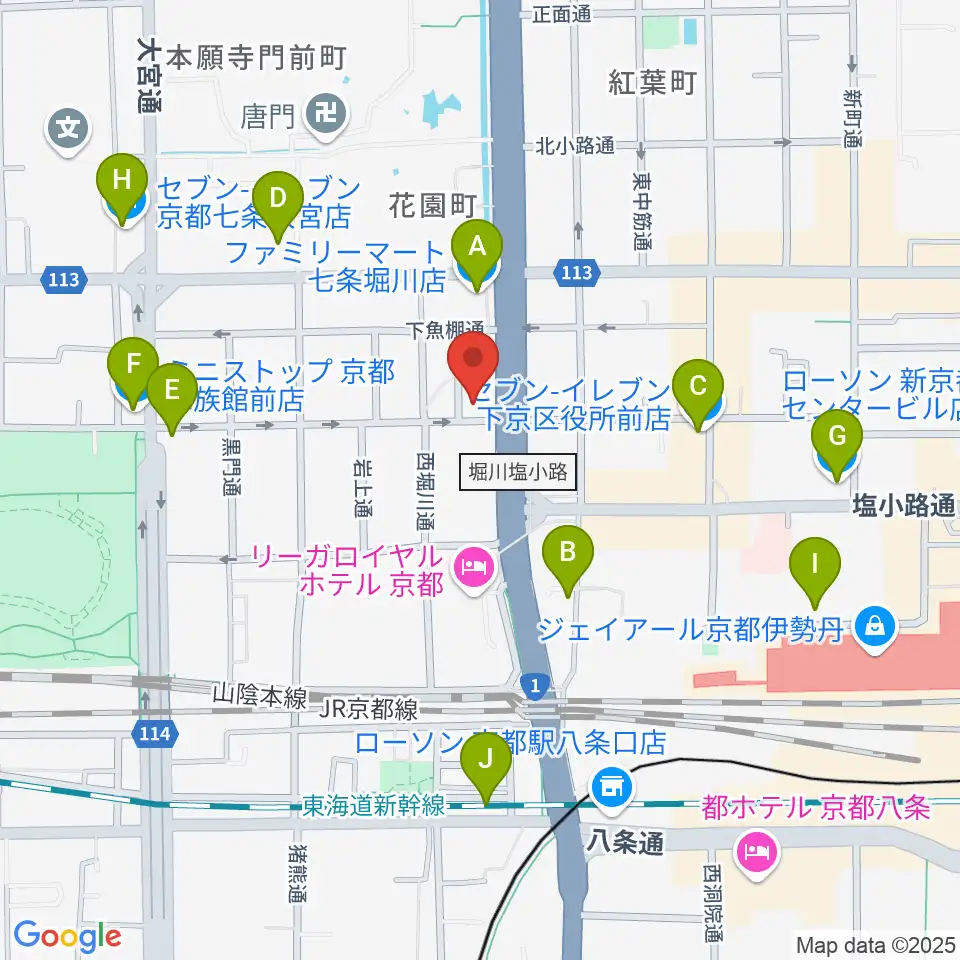 コントラバス工房 角本周辺のコンビニエンスストア一覧地図