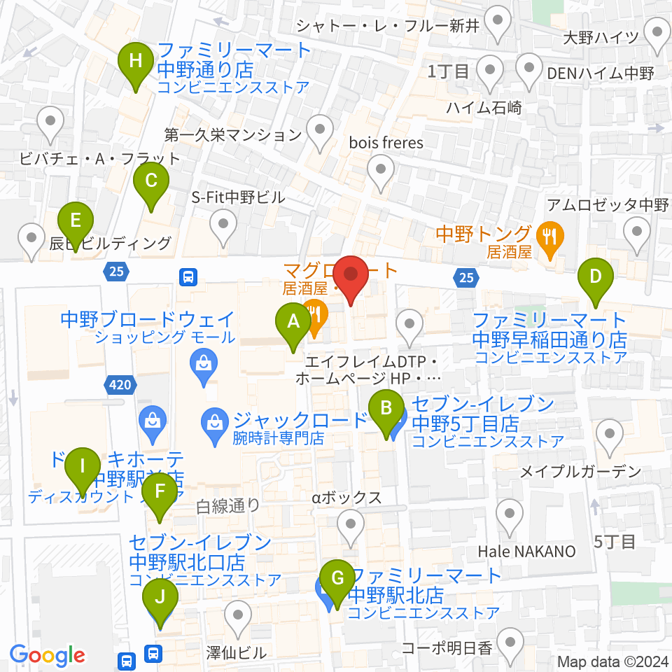 デイバイデイ周辺のコンビニエンスストア一覧地図