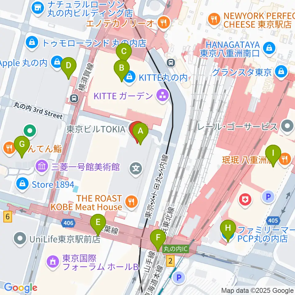 東京丸の内コットンクラブ周辺のコンビニエンスストア一覧地図