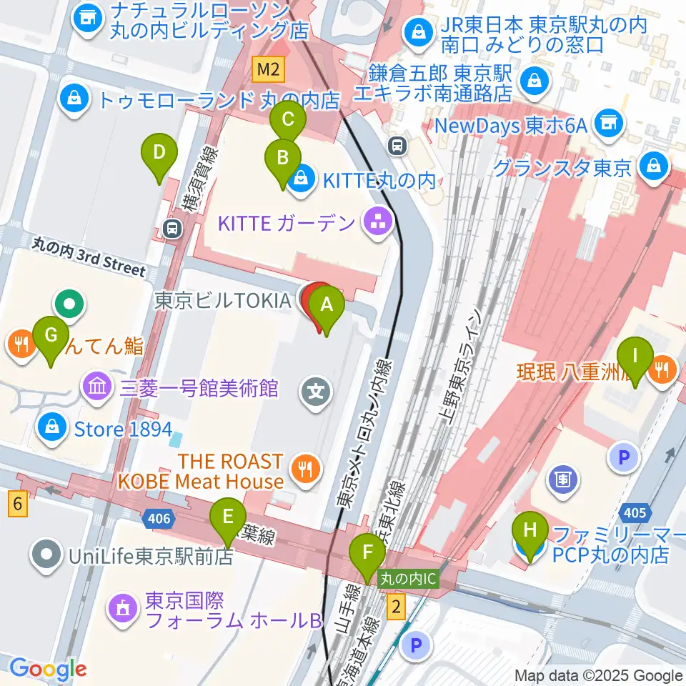 東京丸の内コットンクラブ周辺のコンビニエンスストア一覧地図