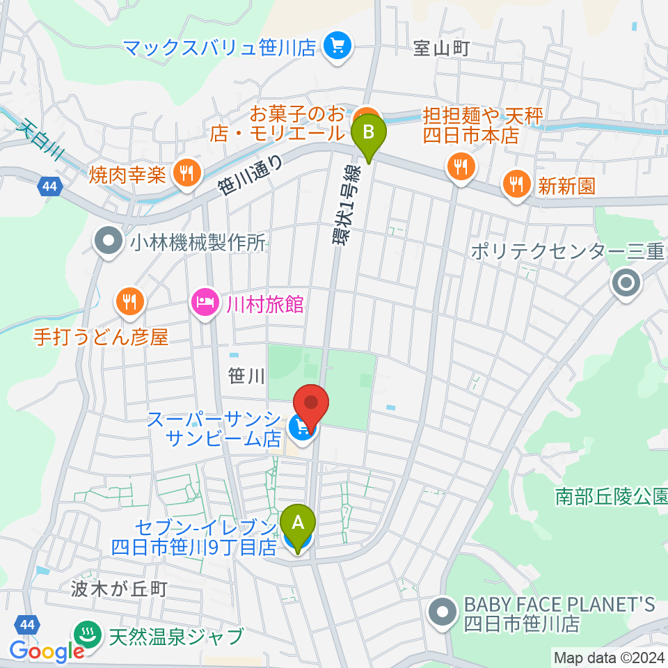 ジェシーズ周辺のコンビニエンスストア一覧地図