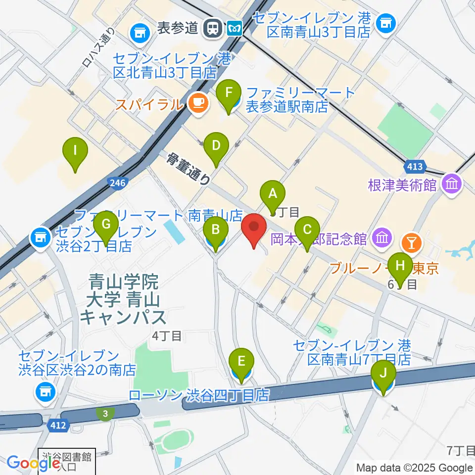 JBG音楽院 東京校周辺のコンビニエンスストア一覧地図