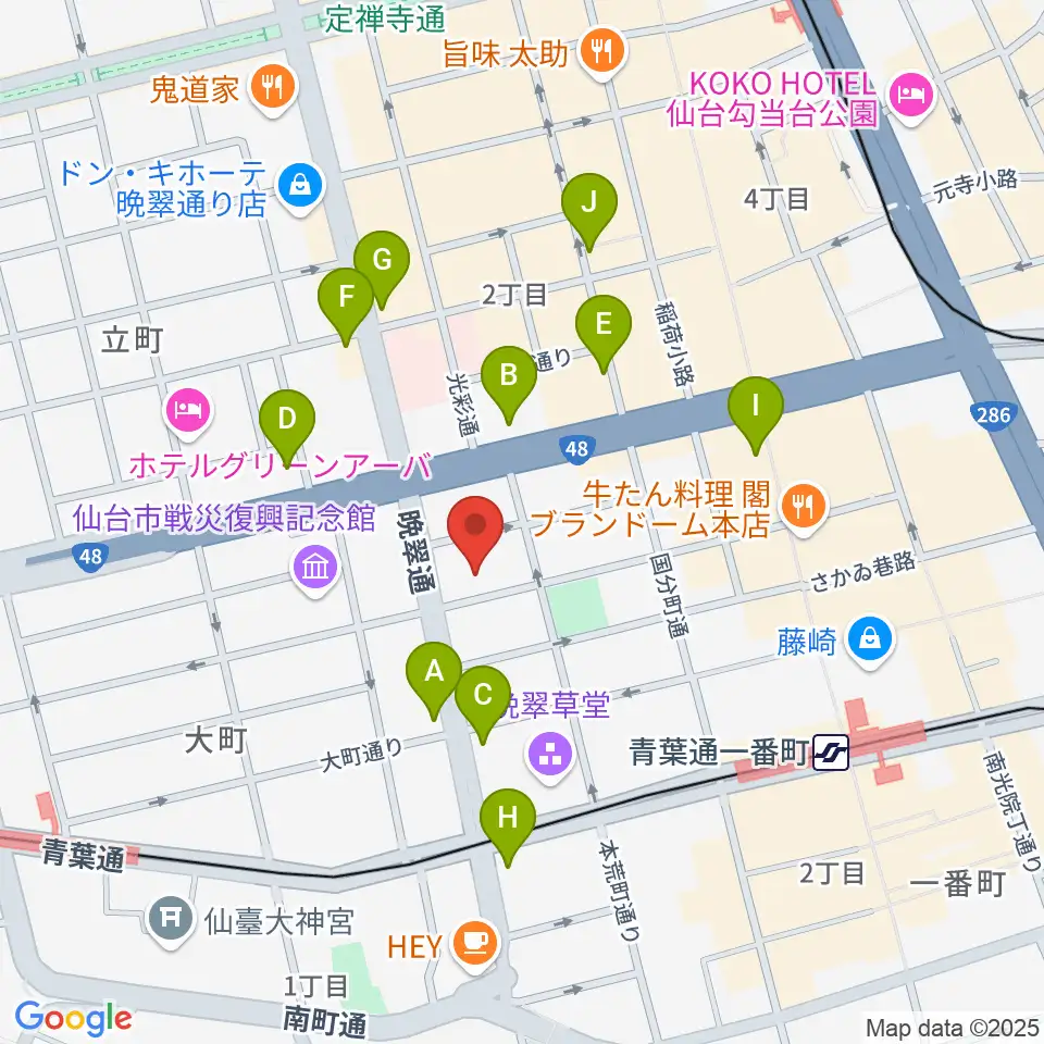 ケーズスタジオ周辺のコンビニエンスストア一覧地図