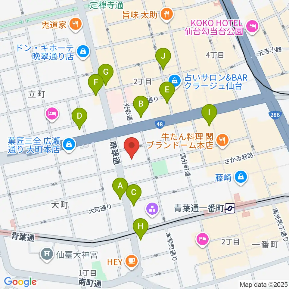 ケーズスタジオ周辺のコンビニエンスストア一覧地図