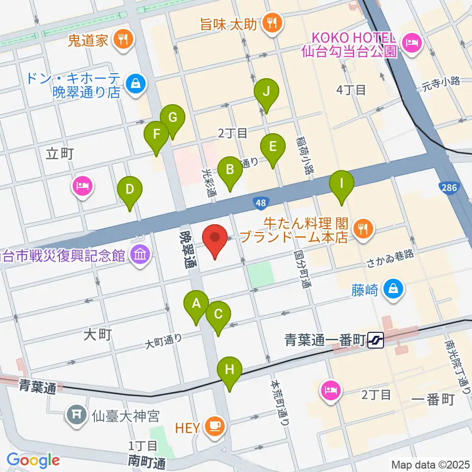 ケーズスタジオ周辺のコンビニエンスストア一覧地図