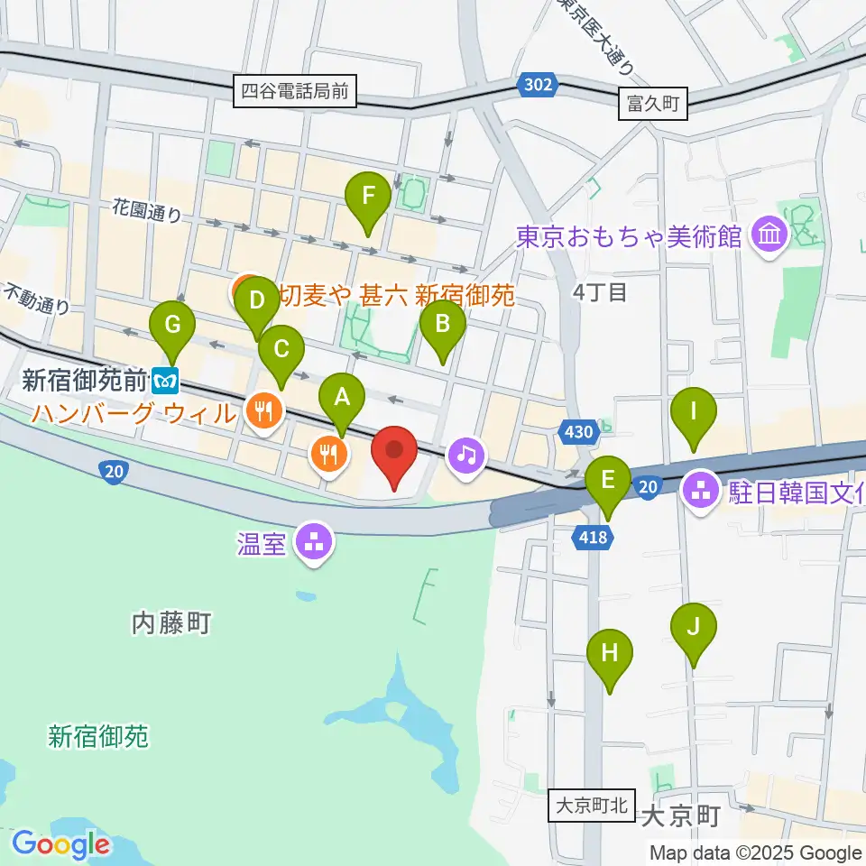 マエストローラ音楽院周辺のコンビニエンスストア一覧地図