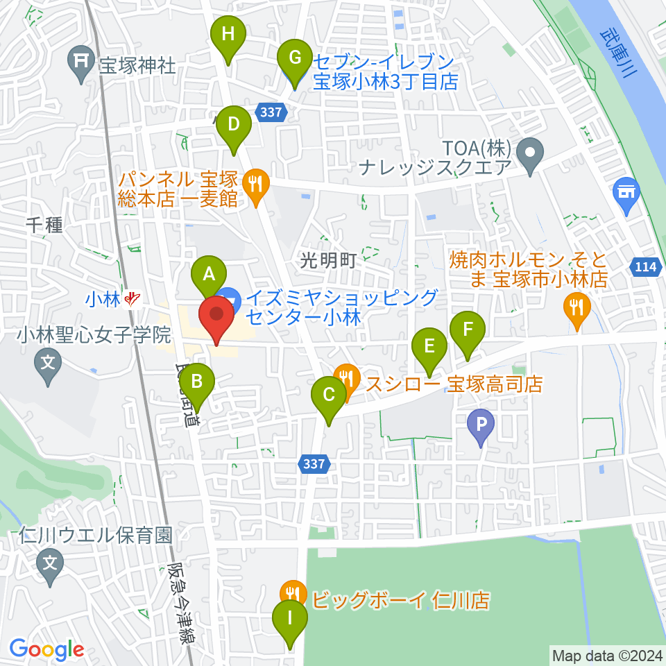 レイドバックミュージックスクール周辺のコンビニエンスストア一覧地図