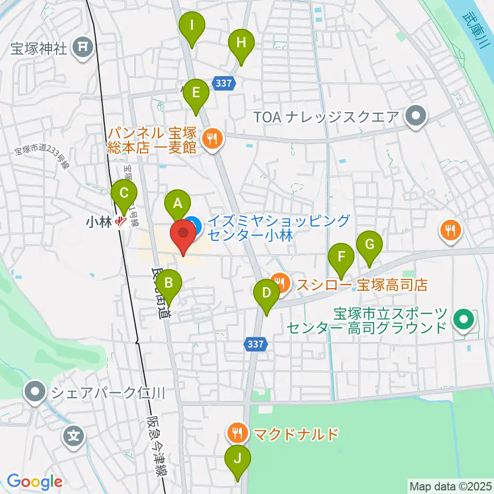 レイドバックミュージックスクール周辺のコンビニエンスストア一覧地図