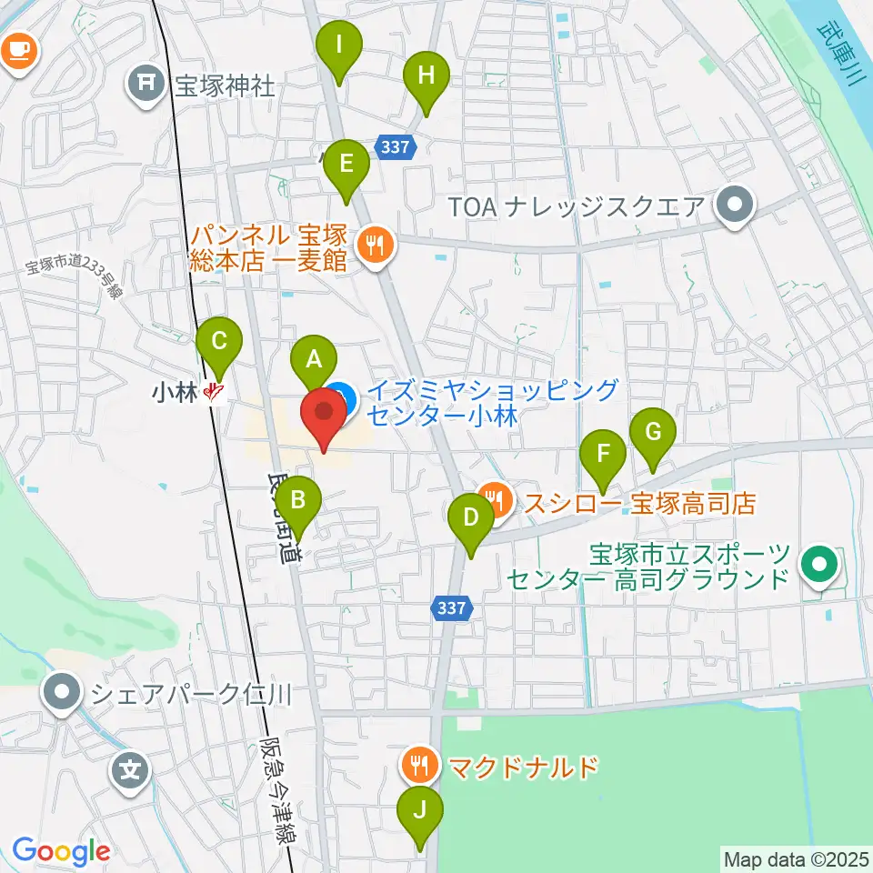 レイドバックミュージックスクール周辺のコンビニエンスストア一覧地図