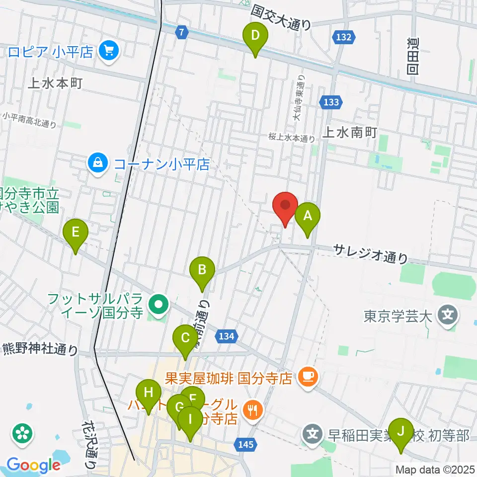 音楽教室 I STUDIO周辺のコンビニエンスストア一覧地図