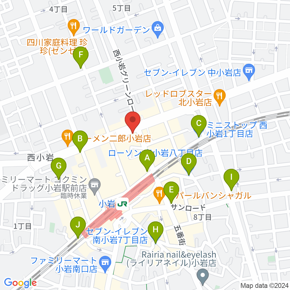 サウンドスタジオM小岩店周辺のコンビニエンスストア一覧地図