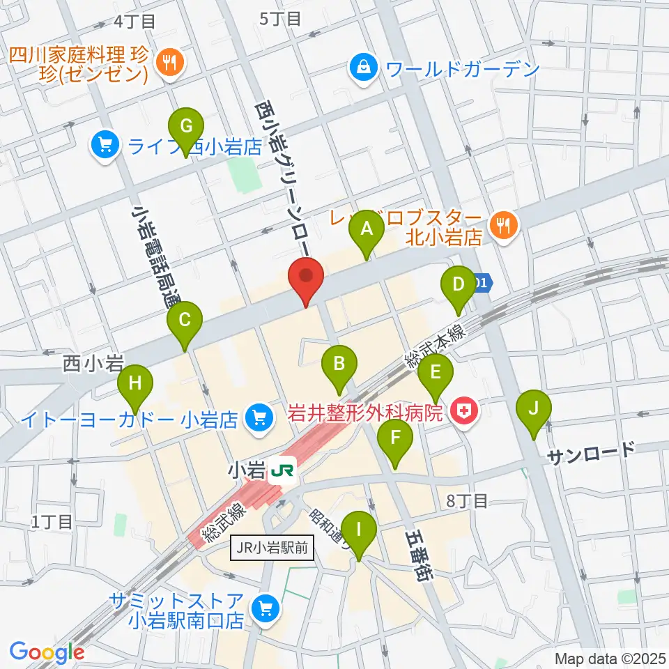 サウンドスタジオM小岩店周辺のコンビニエンスストア一覧地図