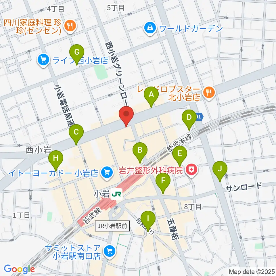 サウンドスタジオM小岩店周辺のコンビニエンスストア一覧地図