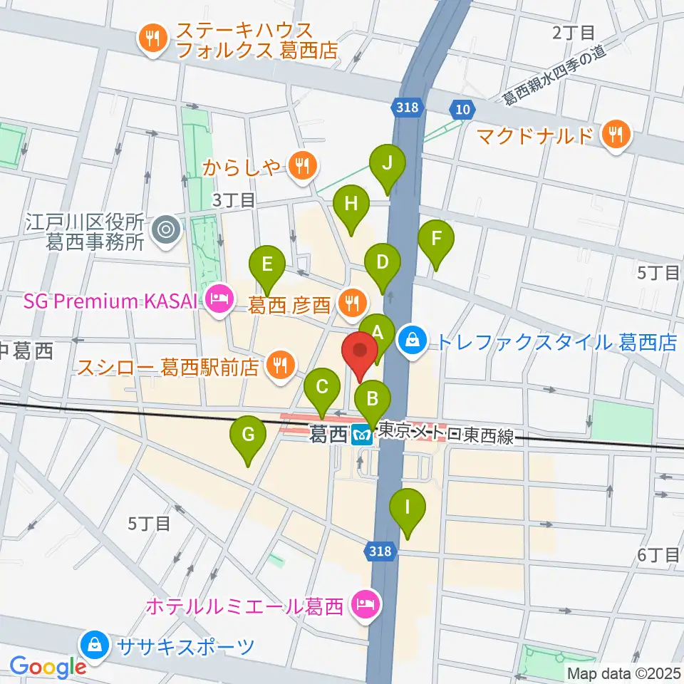 モア東京ボーカル教室 葛西駅校周辺のコンビニエンスストア一覧地図
