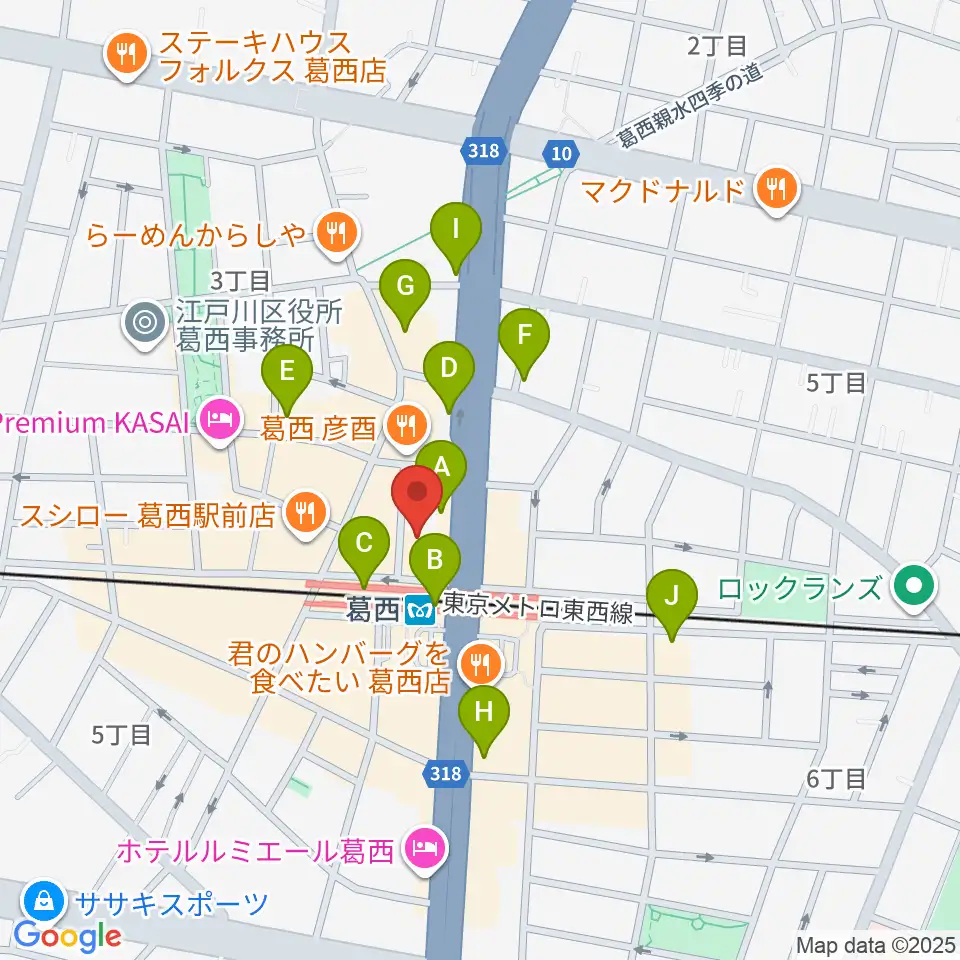 モア東京ボーカル教室 葛西駅校周辺のコンビニエンスストア一覧地図