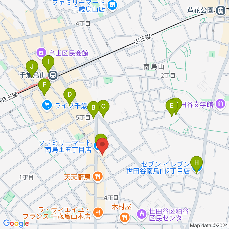 スタジオゼロナイン周辺のコンビニエンスストア一覧地図