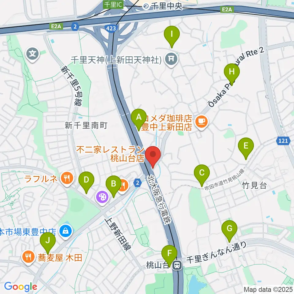 エストレーヤ音楽教室周辺のコンビニエンスストア一覧地図