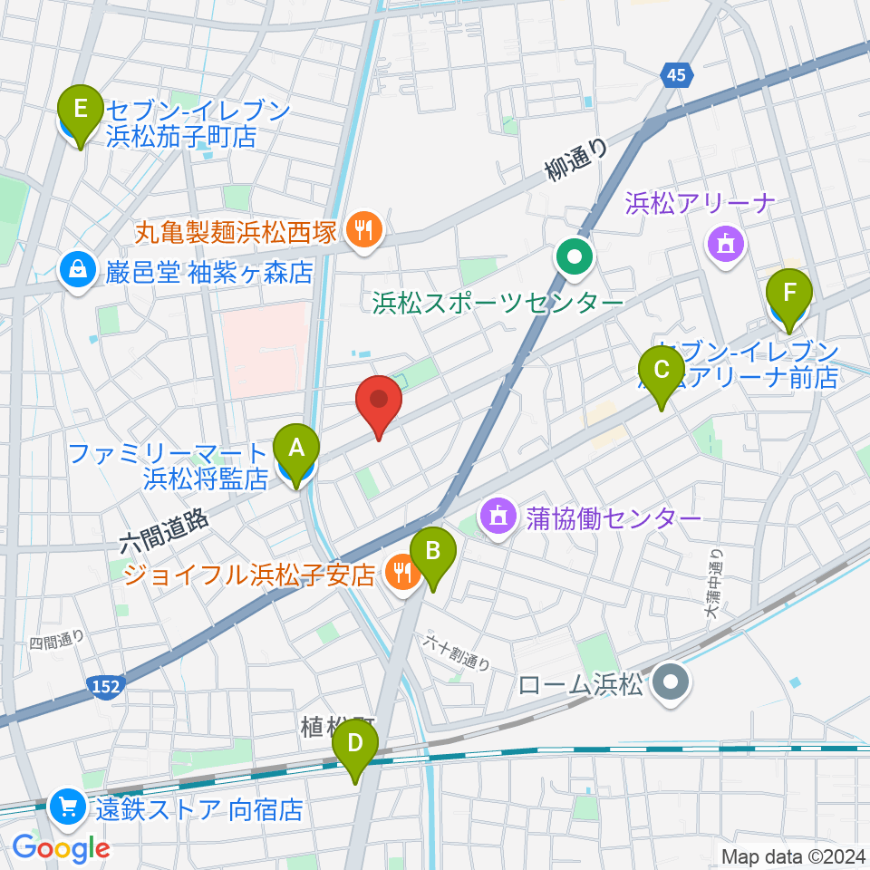 音楽教室キューズランド周辺のコンビニエンスストア一覧地図