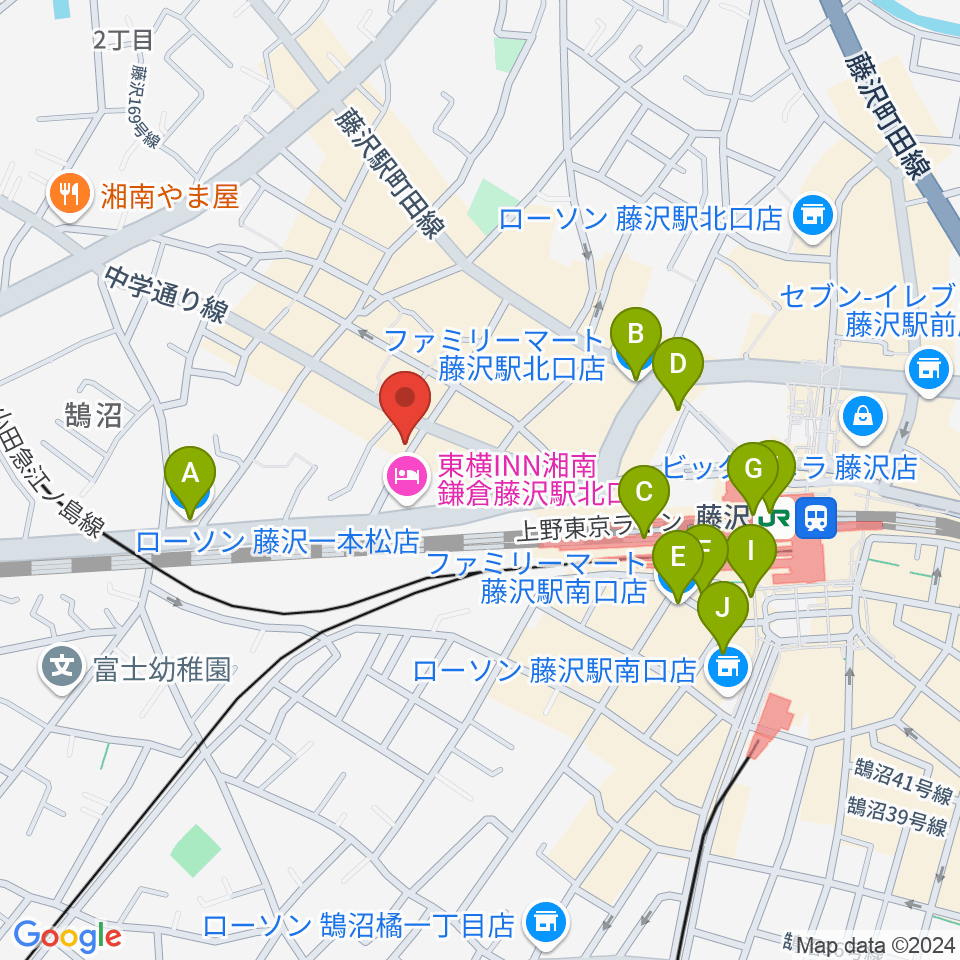 楽器屋BOW周辺のコンビニエンスストア一覧地図