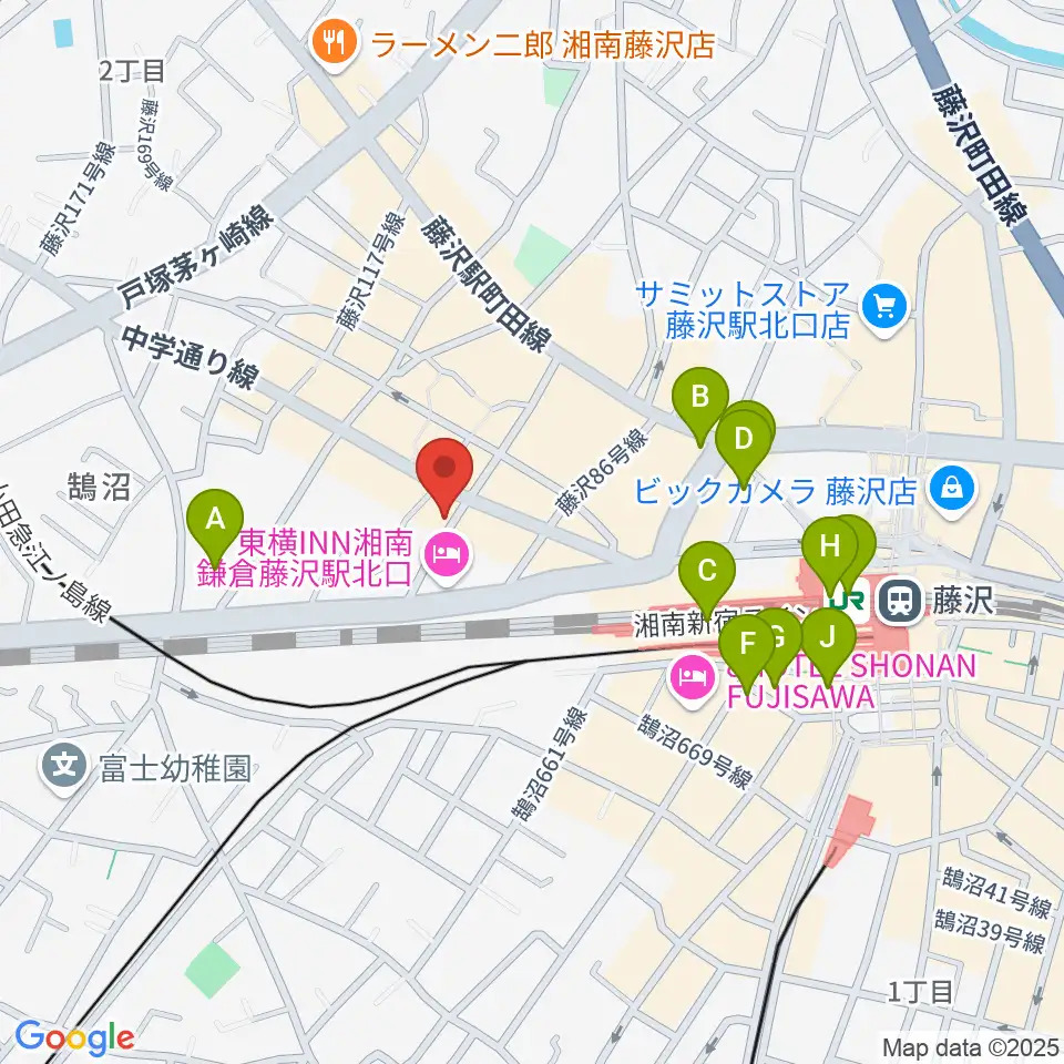 楽器屋BOW周辺のコンビニエンスストア一覧地図