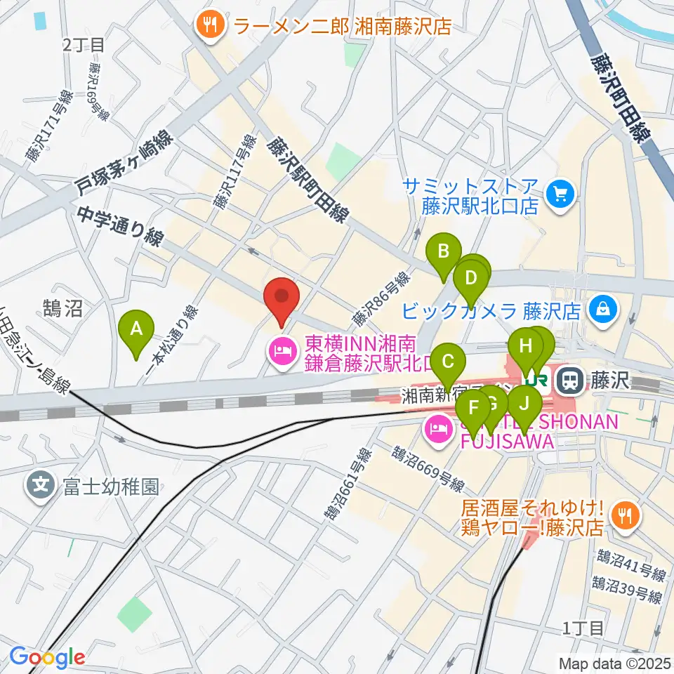 楽器屋BOW周辺のコンビニエンスストア一覧地図
