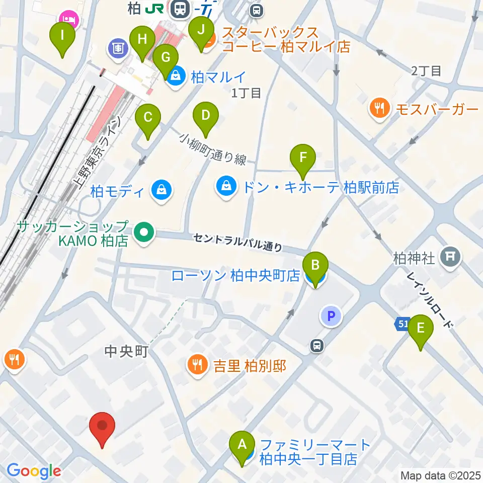 柏616&04周辺のコンビニエンスストア一覧地図