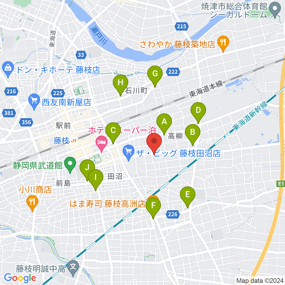 音楽天国 藤枝店周辺のコンビニエンスストア一覧地図